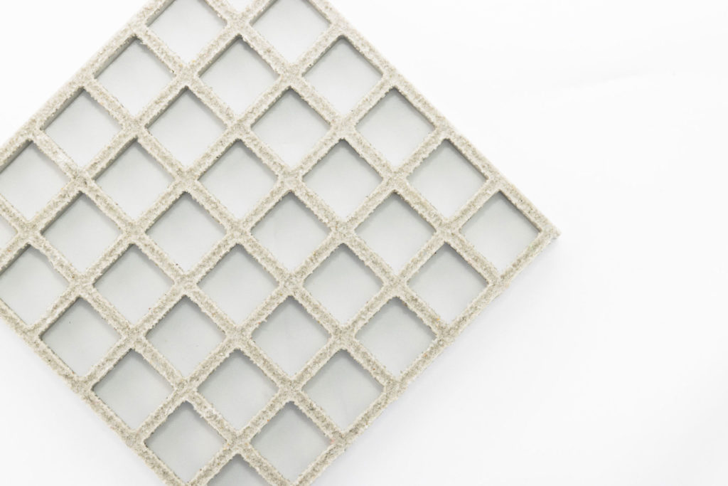 FRP regular mesh grating light grey RAL 7035